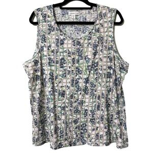 Coldwater Creek plus size 3X 24 pullover tank top floral lattice pattern
